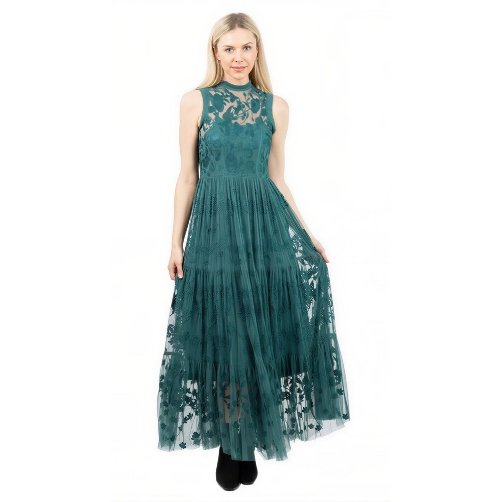 NWT Tolani Rielle Pacific Dress Size Large Floral Embroidered Tiered Formal Gown